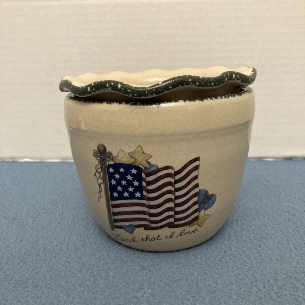 Home & Garden Party Ltd. US Flag "Land That I Love" Stoneware Party Dip‎ Chiller